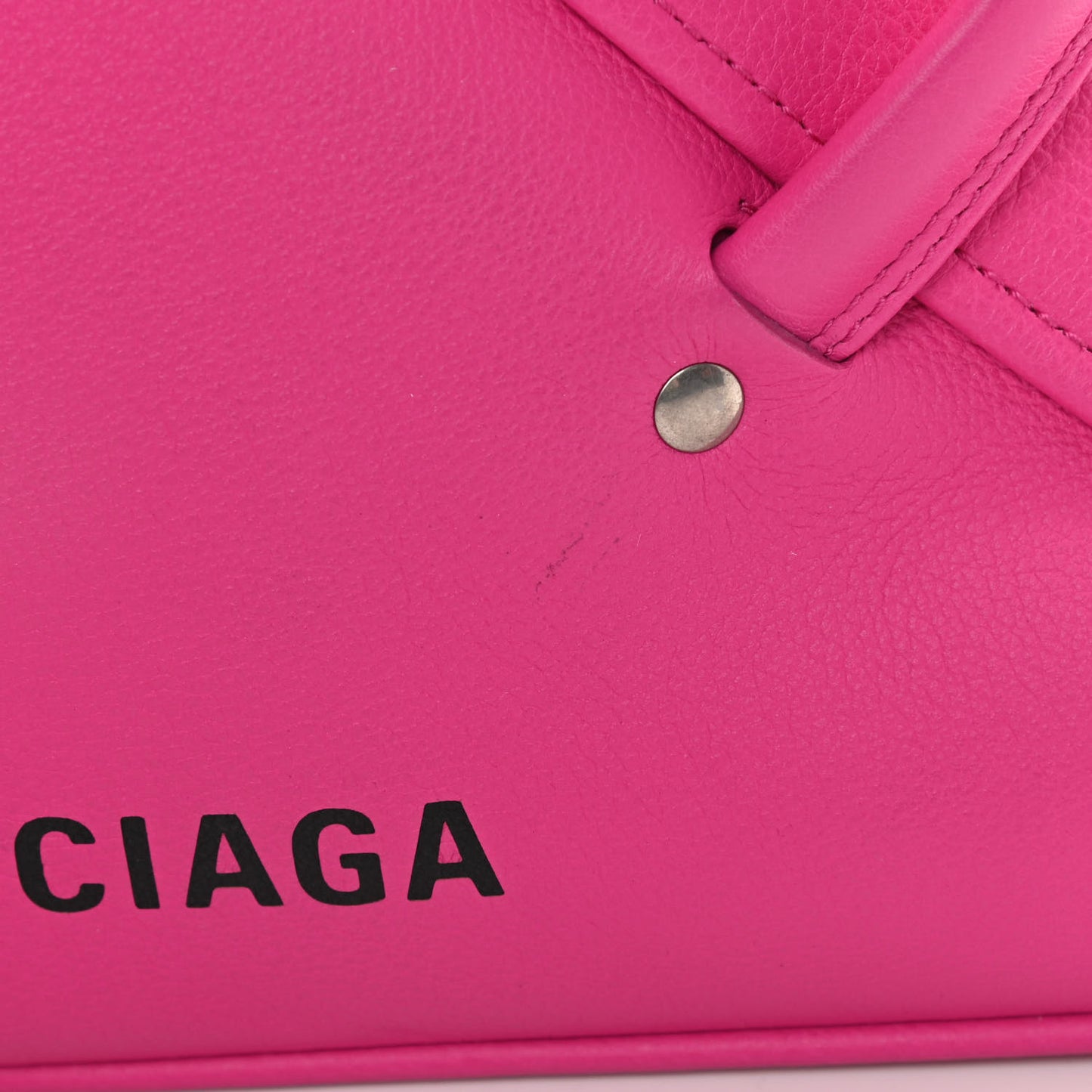 Calfskin XS Triangle Duffle Acid Pink