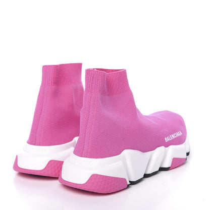 Balenciaga Neoprene Knit Tri-Color Sole Womens Speed Sneakers 37 Pink White Black 4 of 6