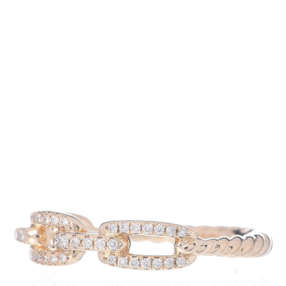 David Yurman 18K Yellow Gold Diamond 4.5mm Stax Single Row Chain Link Ring 53 6.5 3 of 6