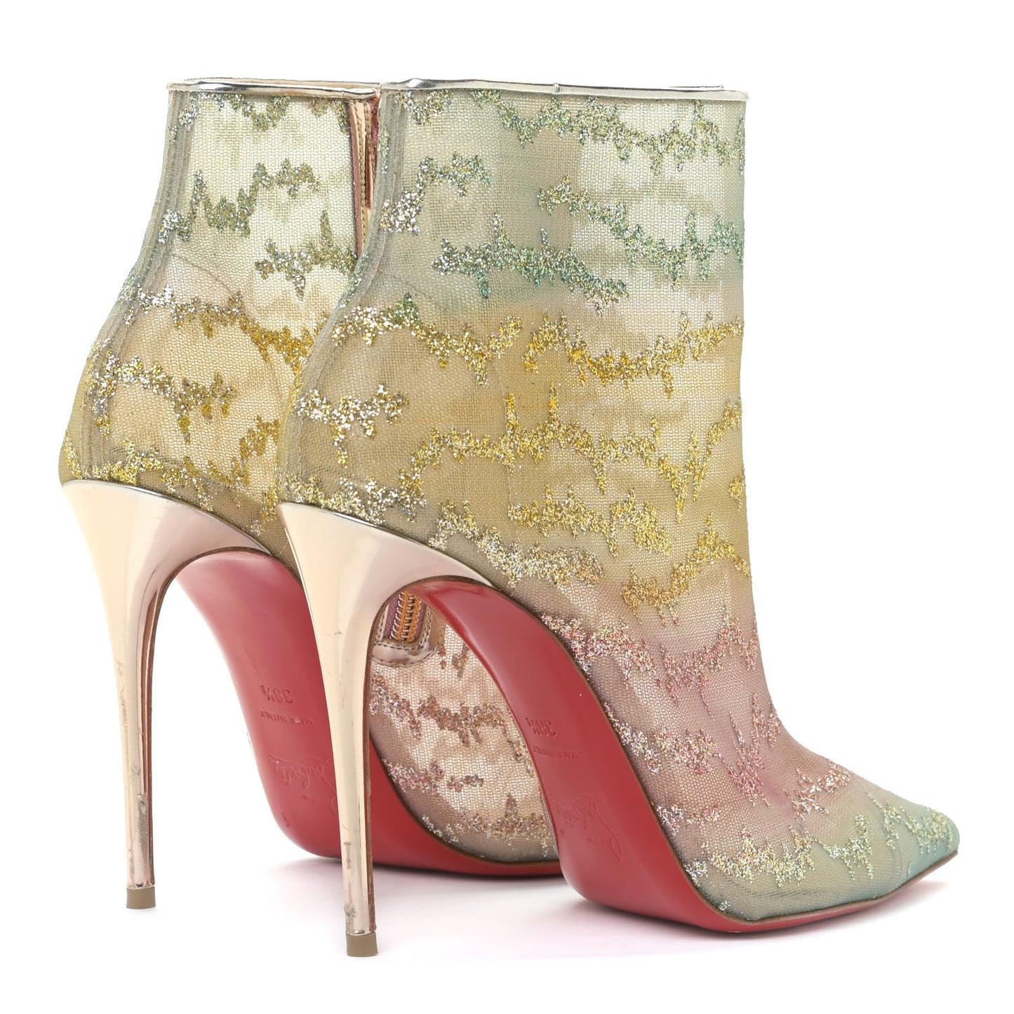 Rete Tulle Nancy Bootie 100 Ankle Boots 38.5 Multicolor Blush