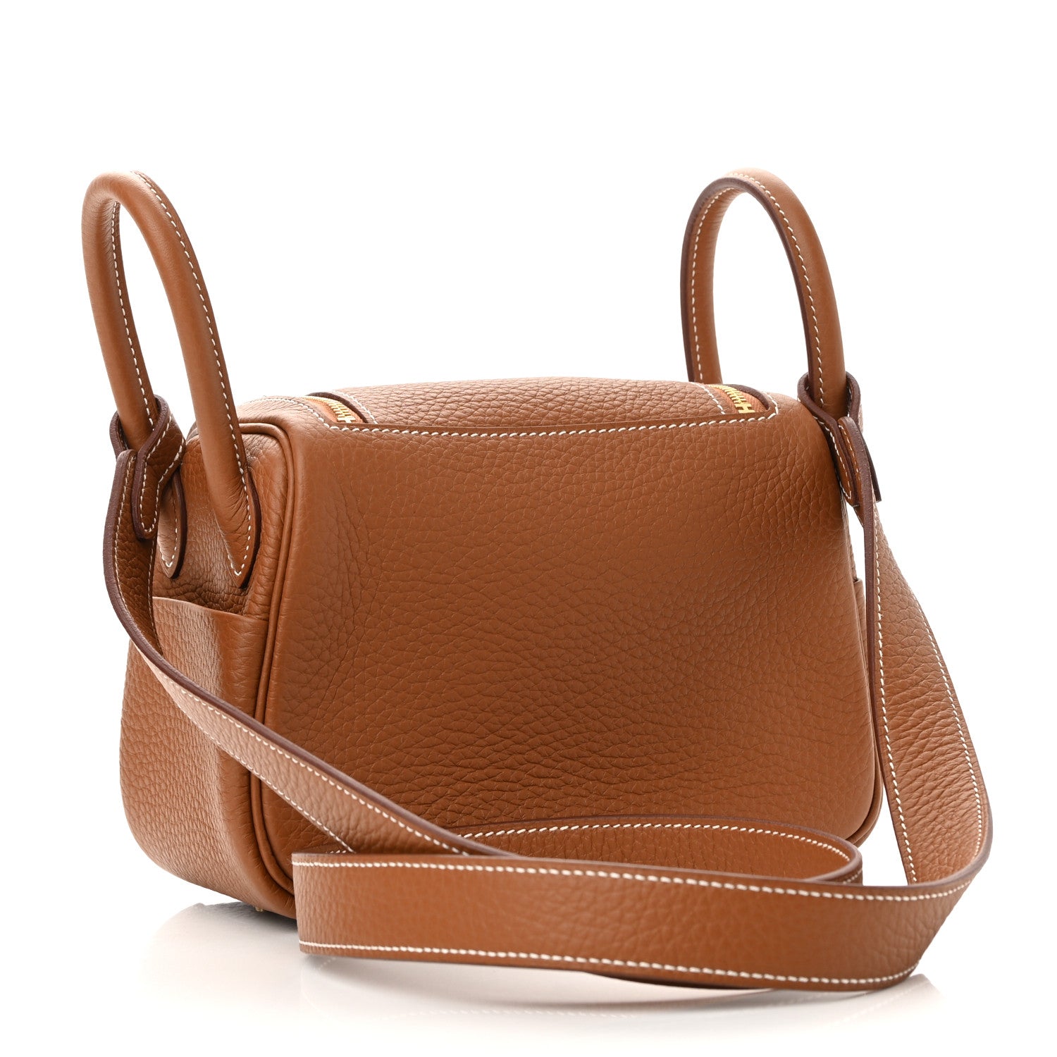 Hermes Taurillon Clemence Mini Lindy 20 Gold 3 of 11