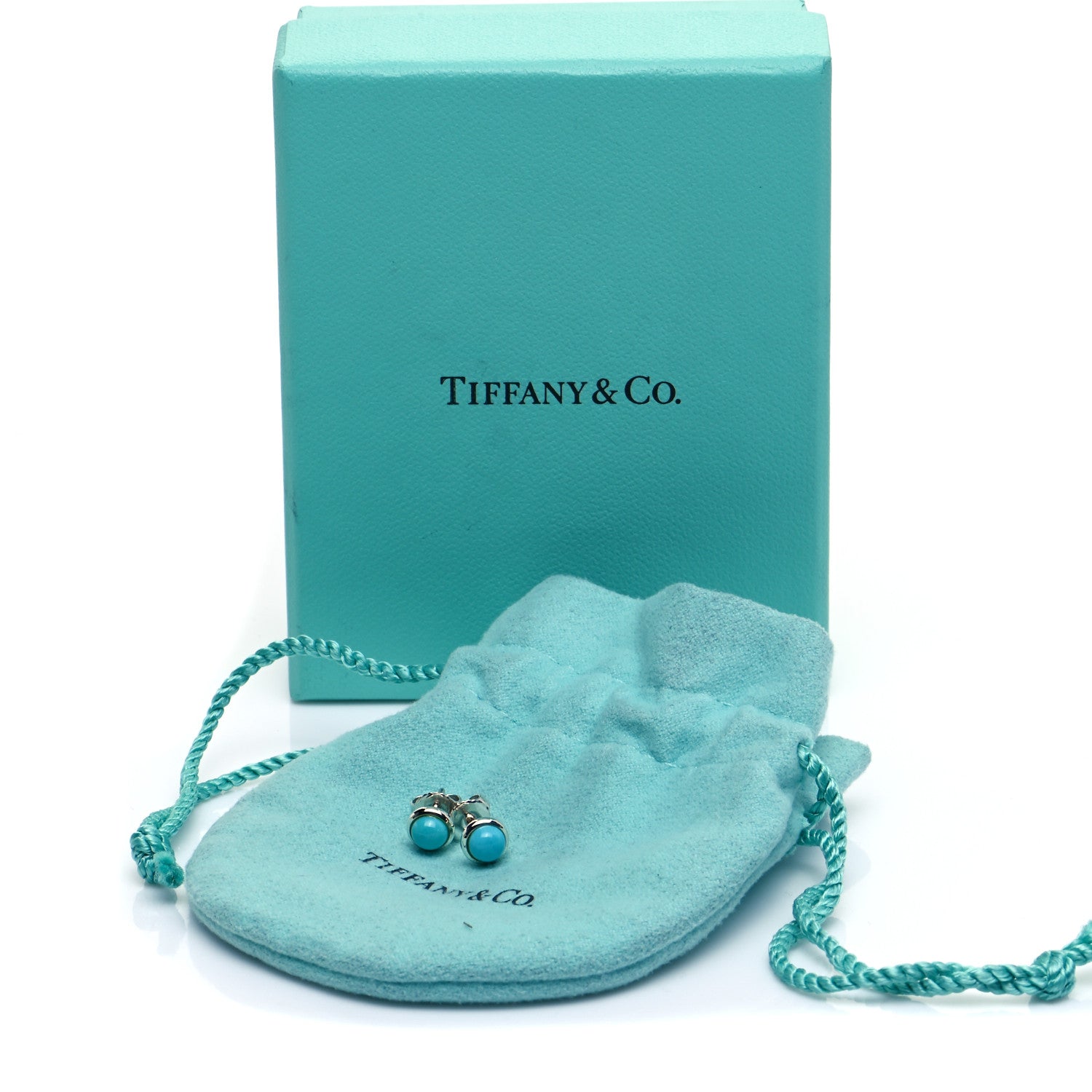 Tiffany Sterling Silver Turquoise Color By The Yard Earrings 7 of 7