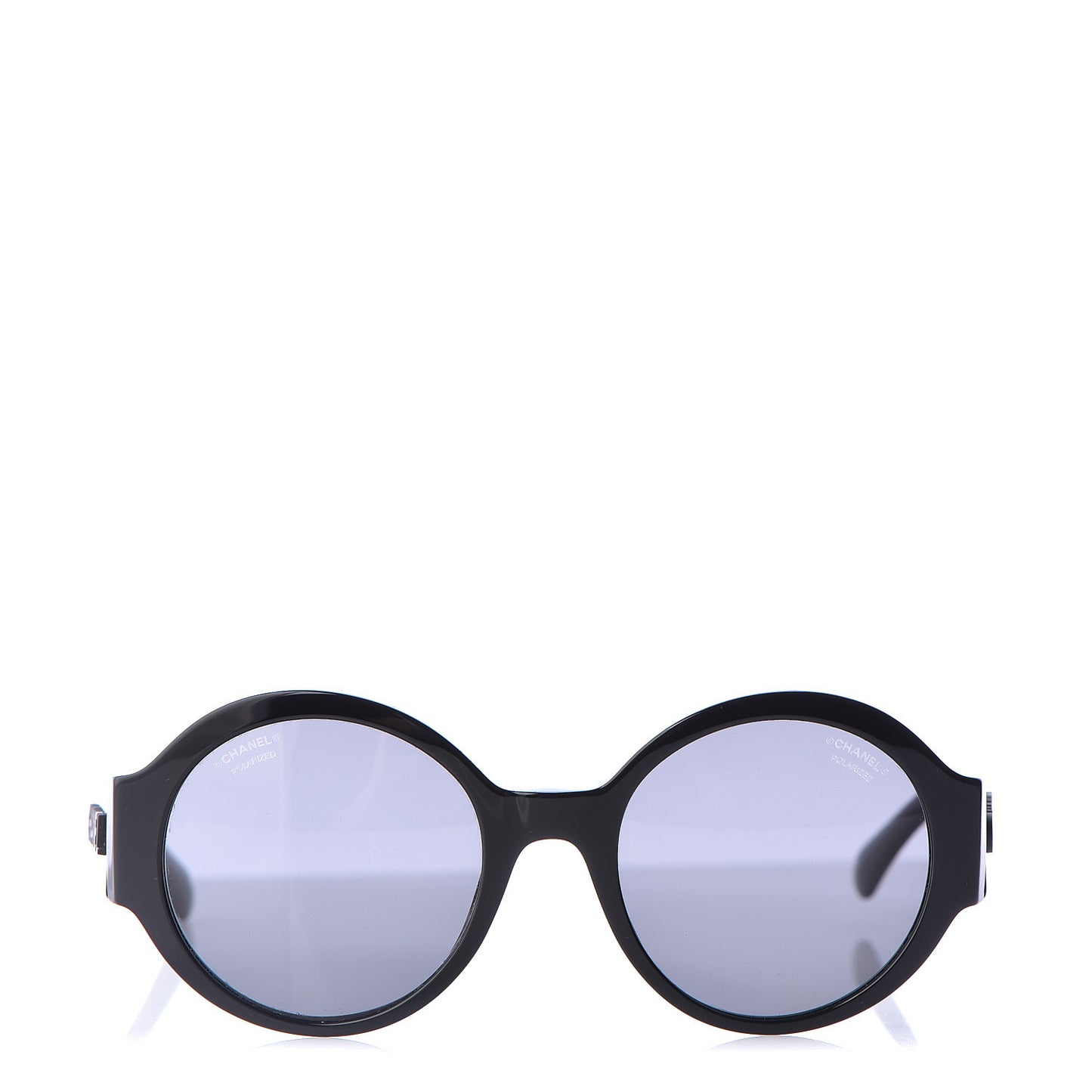 Acetate Polarized Round Sunglasses 5410 Black