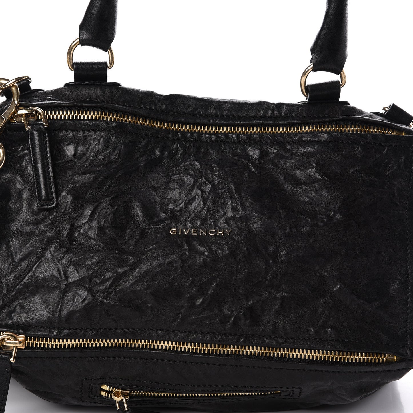 Tumbled Sheepskin Medium Pandora Bag Black