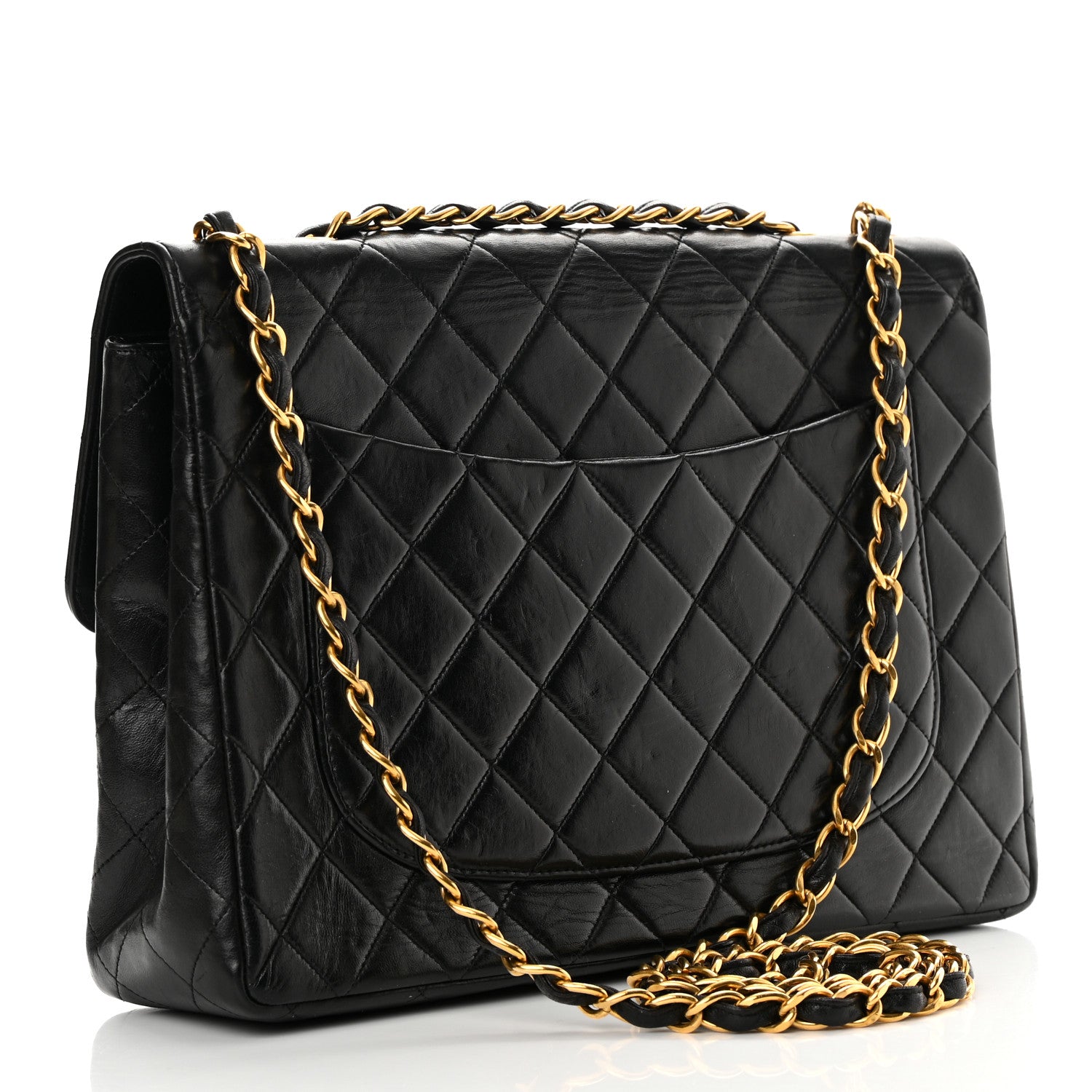 Chanel Lambskin Quilted Jumbo Single Flap Black 2 of 19