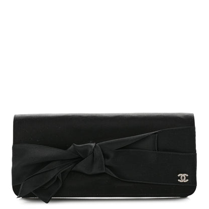 Chanel Satin Bow Clutch Black 1 of 9