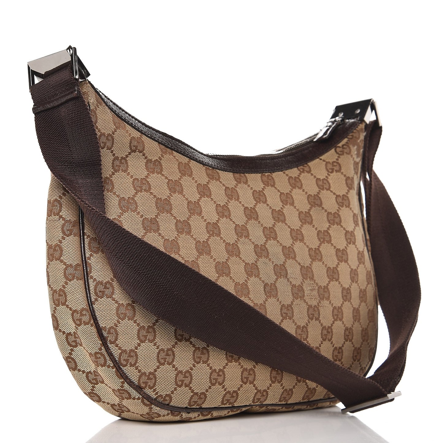Monogram Medium Half Moon Hobo Dark Brown