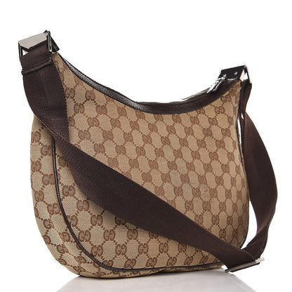 Gucci Monogram Medium Half Moon Hobo Dark Brown 3 of 10
