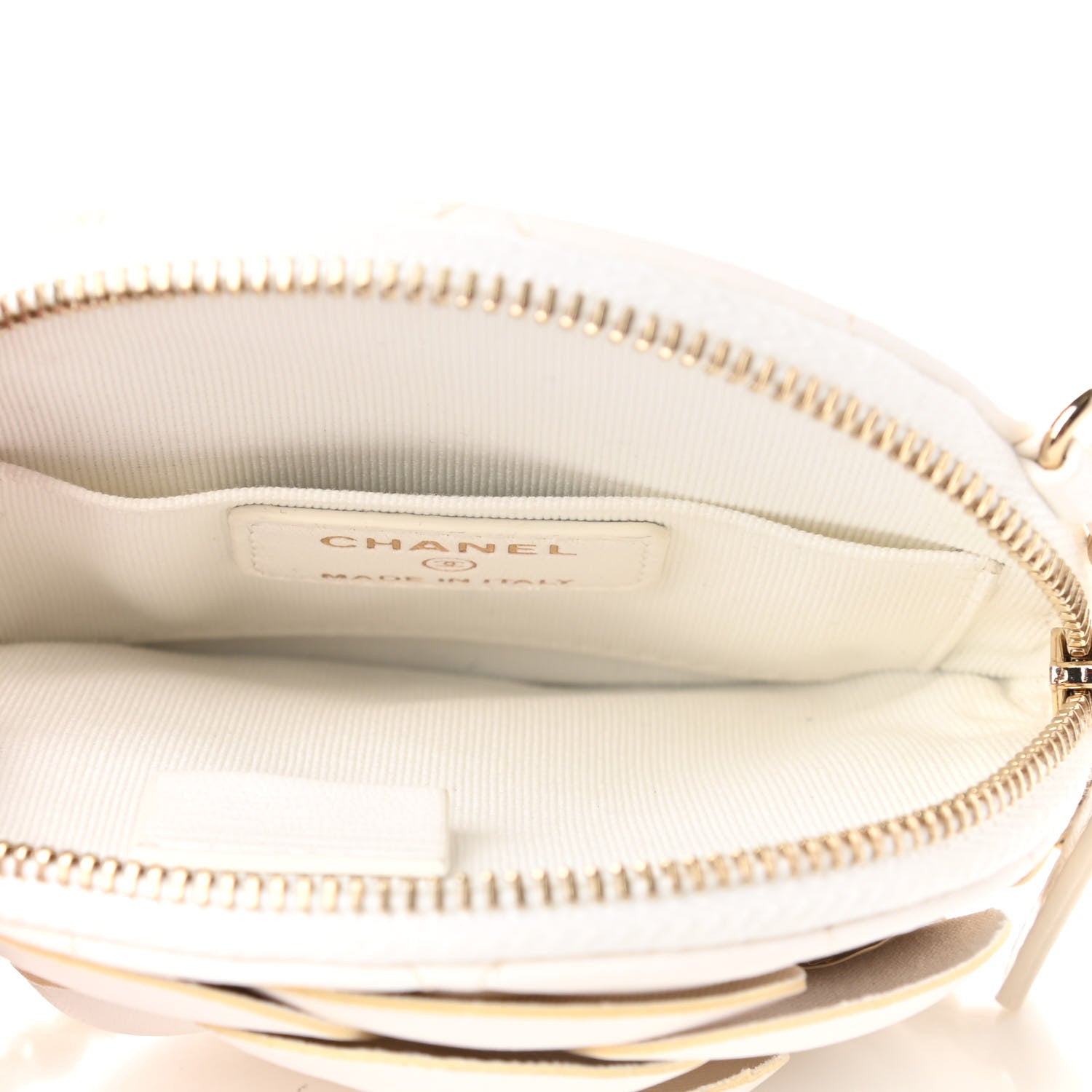Chanel Lambskin Mini Camellia Bouquet Clutch With Chain White 5 of 11