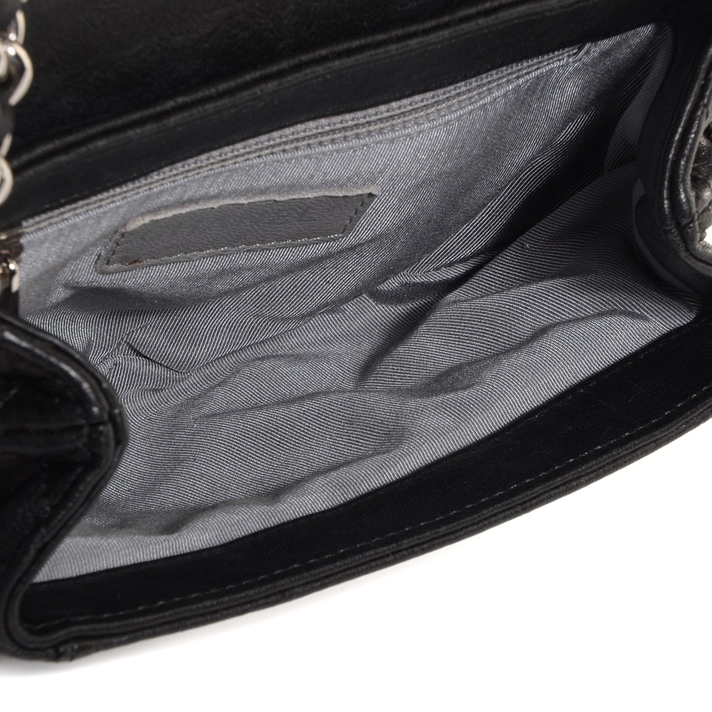 Crumpled Lambskin Mini Chain Around Messenger Black
