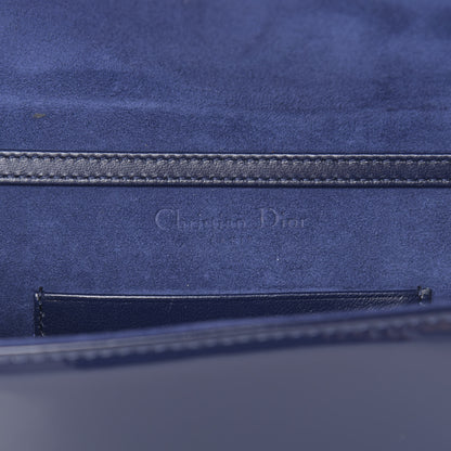Christian Dior Patent Studded Diorama Top Handle Wallet on Chain Pouch Navy Blue 6 of 12
