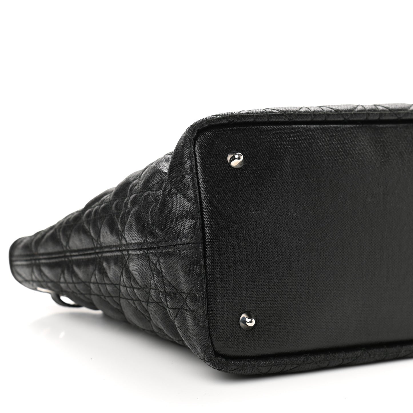 Coated Canvas Cannage Small Panarea Tote Black