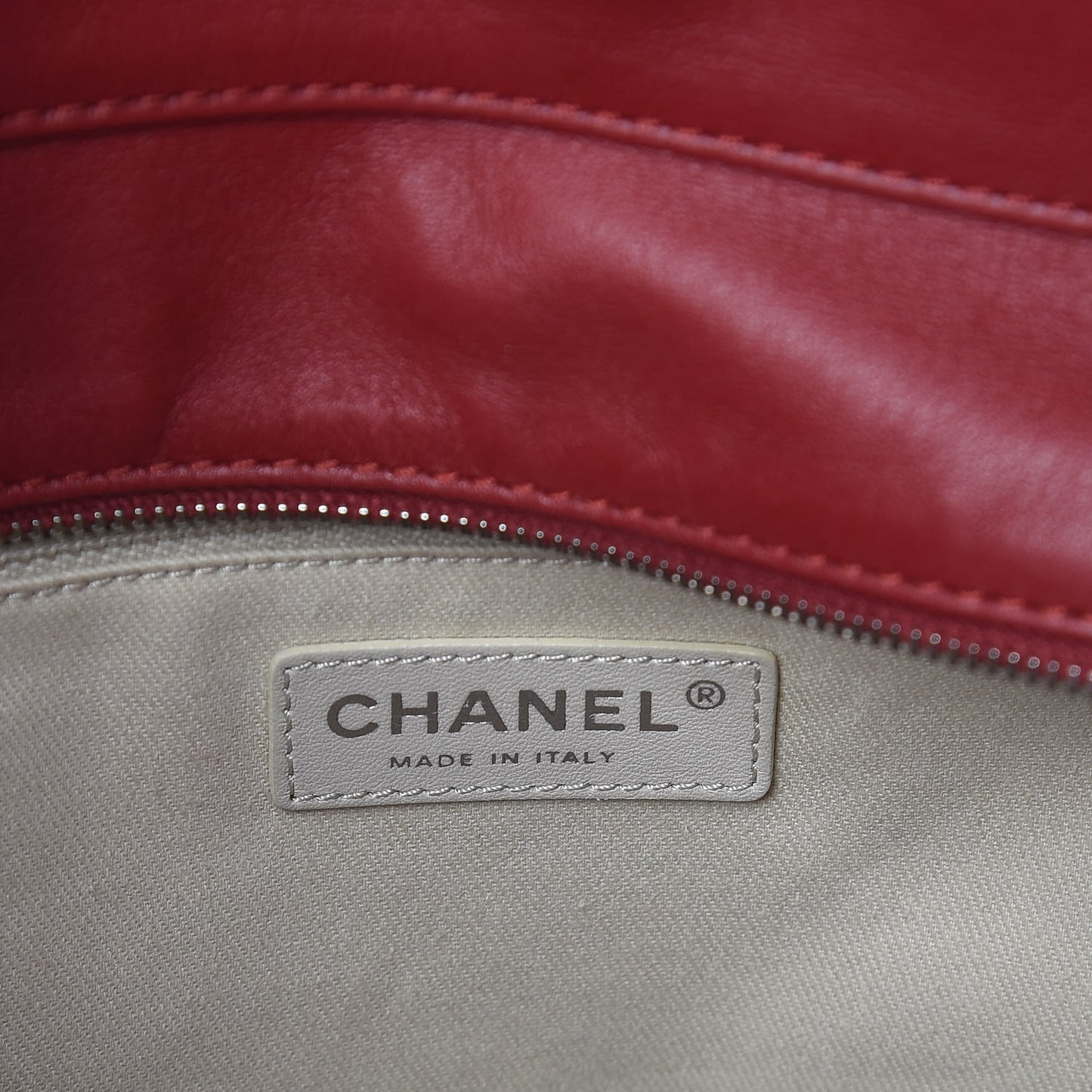 Calfskin Quilted In the Business North South Tote Red