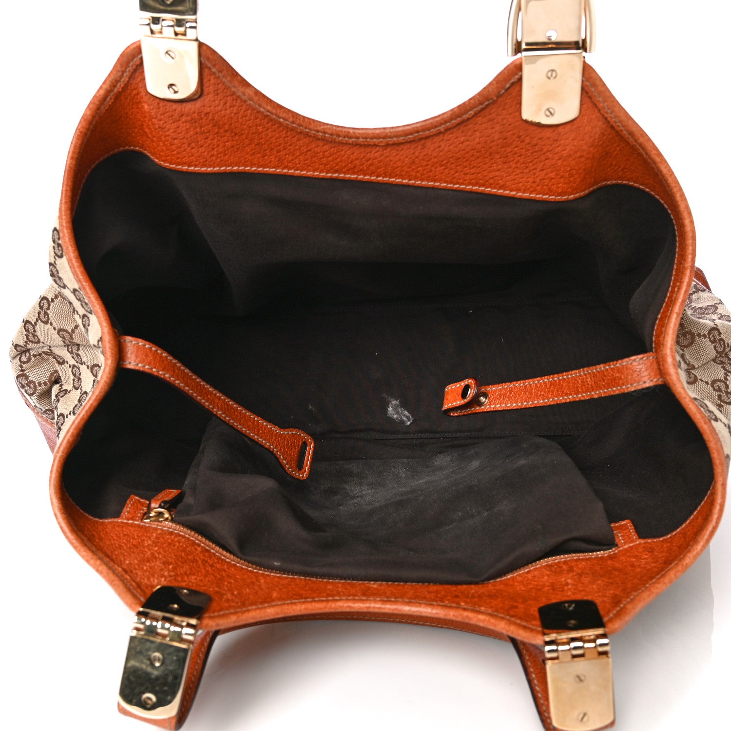 Gucci Monogram Horsebit Large Glam Shoulder Bag Brown 5 of 14