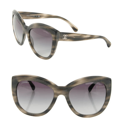 Chanel Tweed Effect CC Polarized Butterfly Signature Sunglasses 5332 Grey 1 of 5