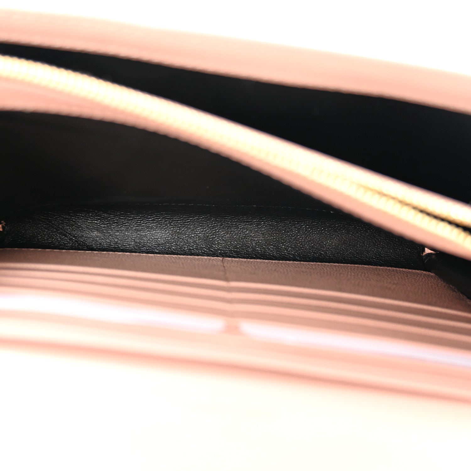 Saint Laurent Grain De Poudre Matelasse Chevron Cassandre Chain Wallet Pale Pink 6 of 11