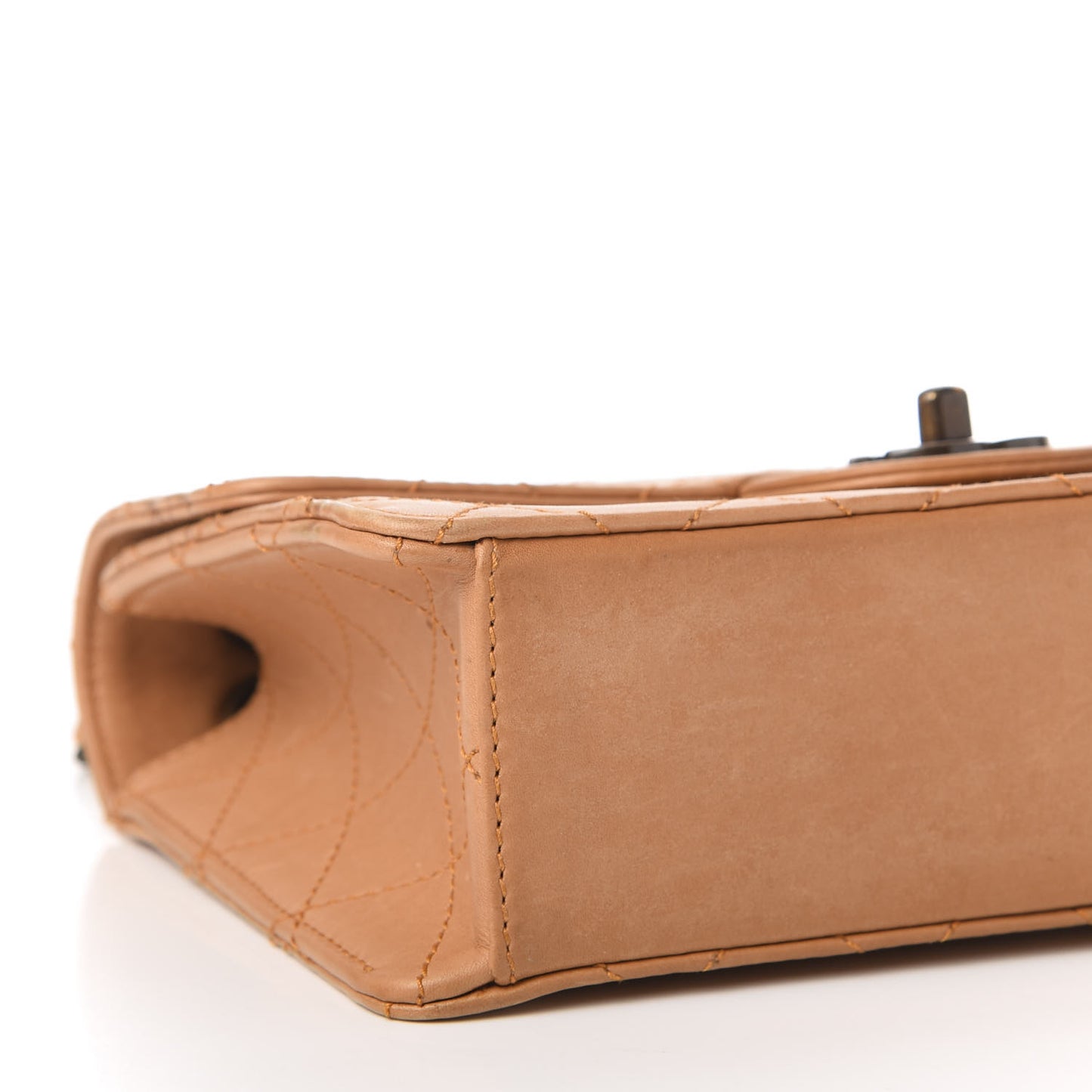 Lambskin Quilted Small Single Flap Beige