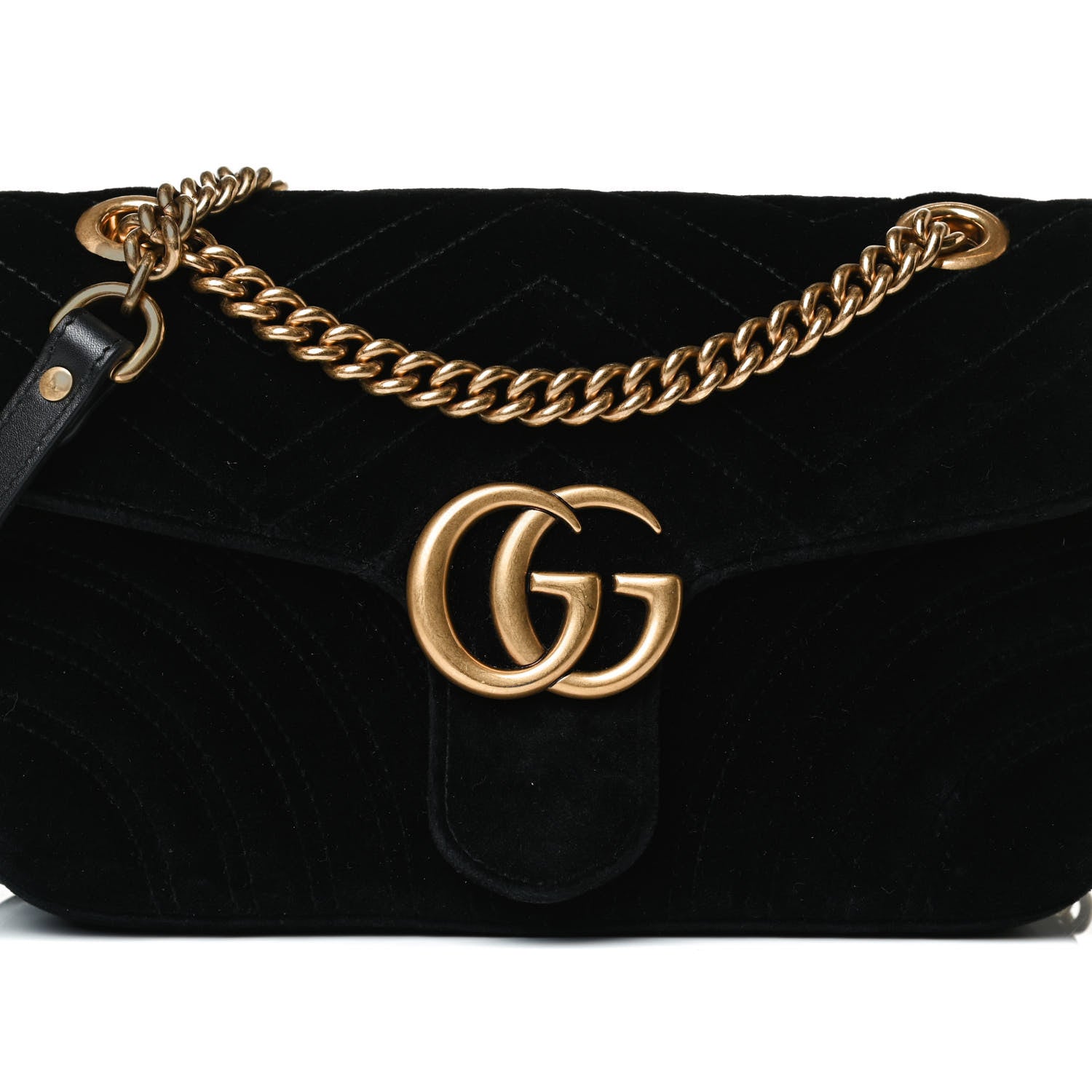 Gucci Velvet Matelasse Small GG Marmont Shoulder Bag Black 9 of 16