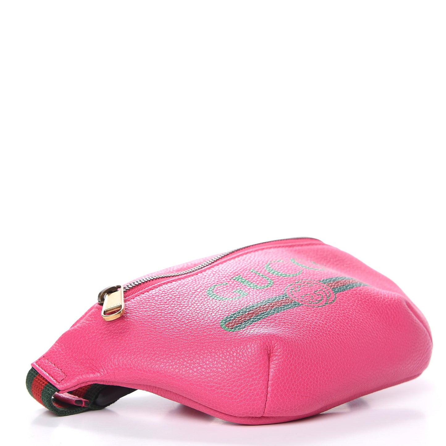 Grained Calfskin Small Logo Belt Bag Box Pink Green