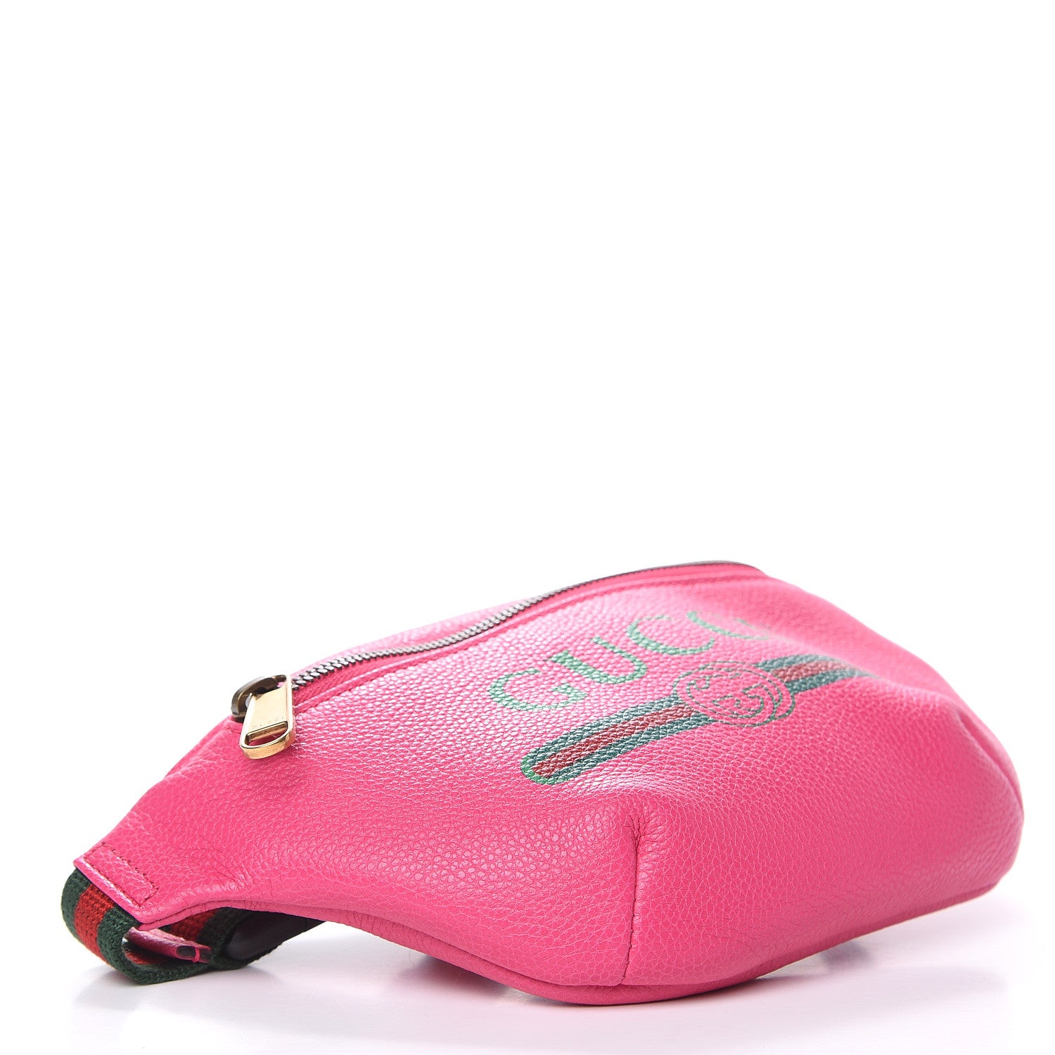 Gucci Grained Calfskin Small Logo Belt Bag Box Pink Green 4 of 7