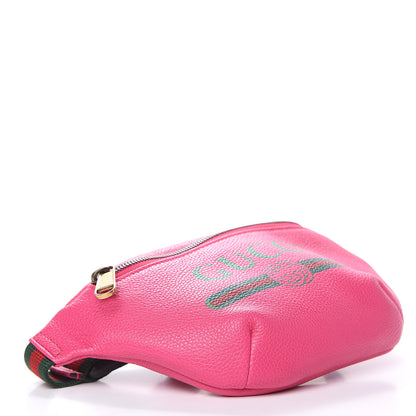 Gucci Grained Calfskin Small Logo Belt Bag Box Pink Green 4 of 7