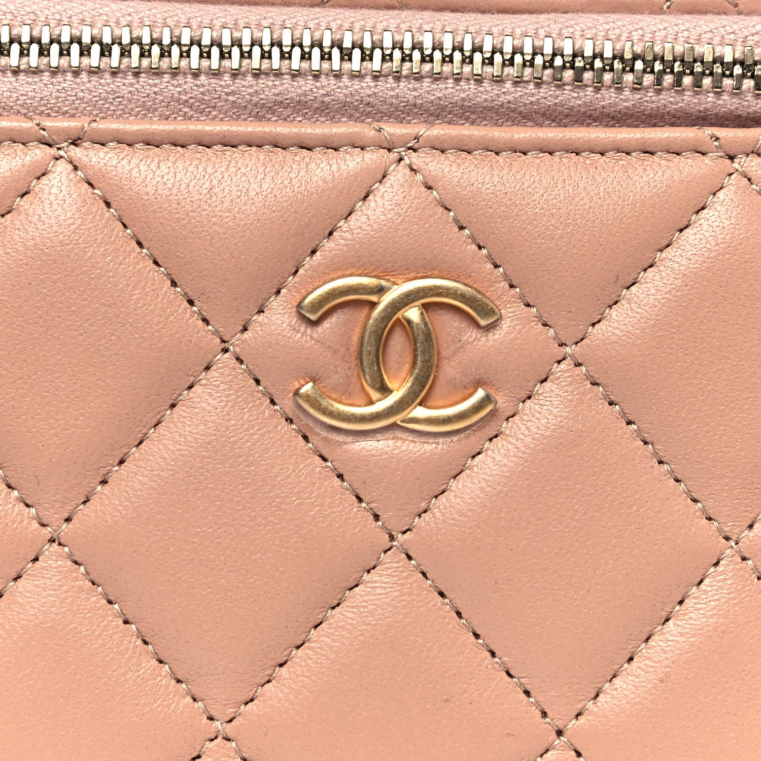 Chanel Lambskin Quilted Small Top Handle Vanity Case With Chain Beige 8 of 12
