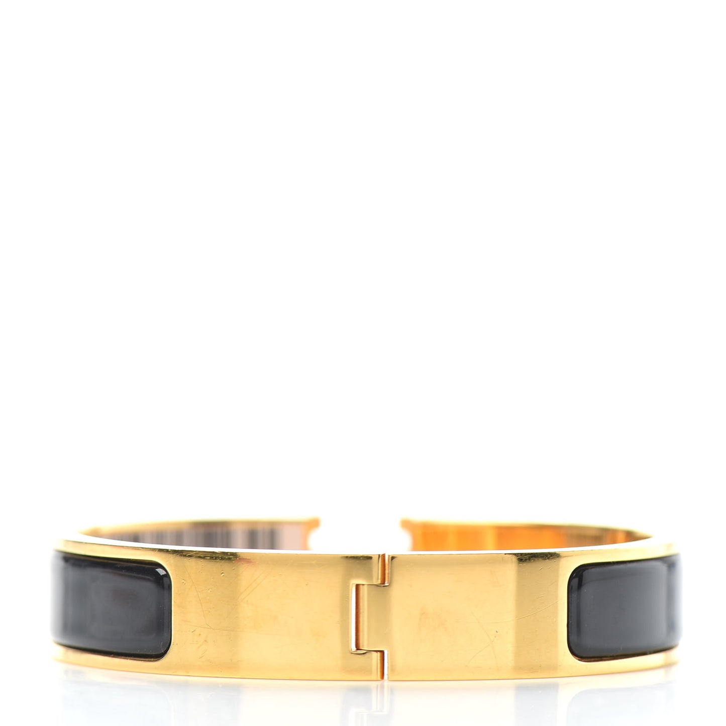 Enamel Narrow Clic Clac H Bracelet PM Black