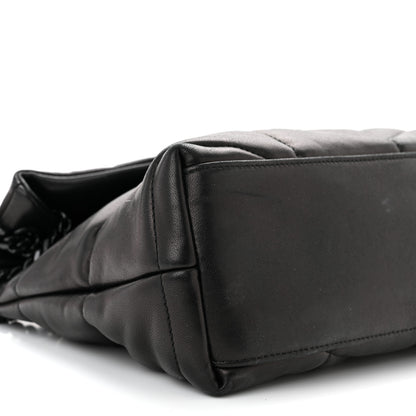 Saint Laurent Lambskin Quilted Monogram Monochrome Small Loulou Puffer Chain Satchel Black 9 of 11