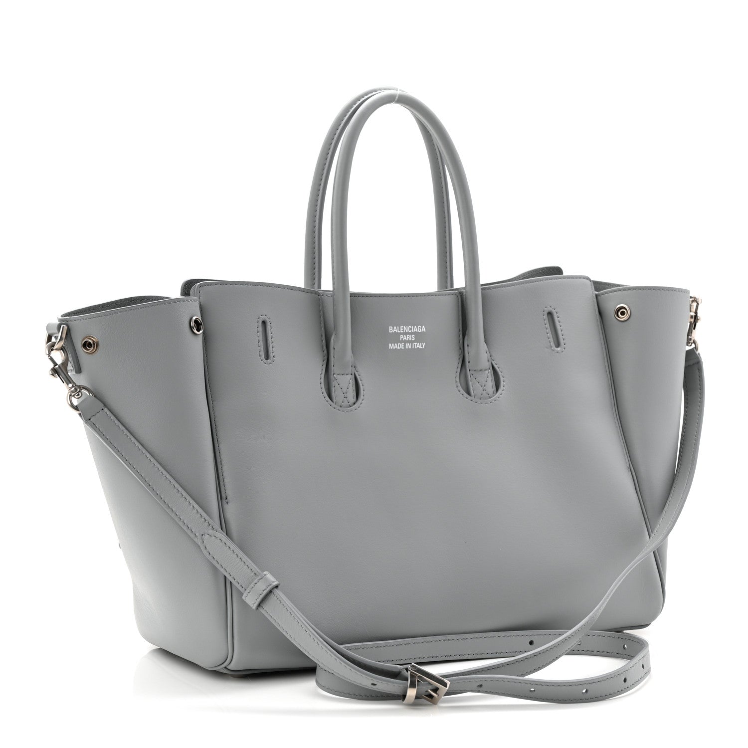 Balenciaga Smooth Calfskin Small Bel Air Carry All Bag Cloud Grey 3 of 9