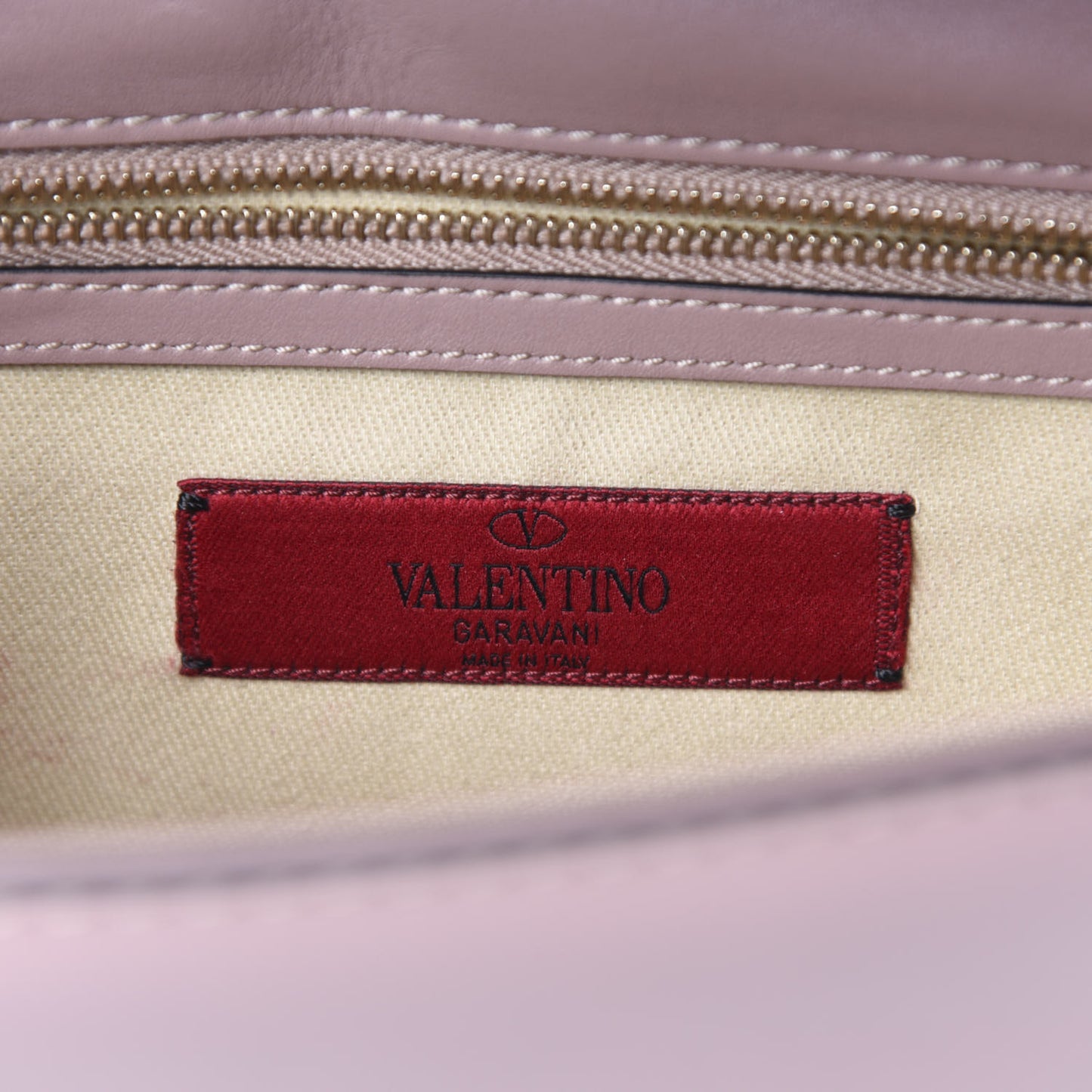 Vitello Small Glam Lock Rockstud Flap Poudre
