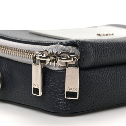 Christian Dior Calfskin Double Zip Crossbody Blue Grey 7 of 8
