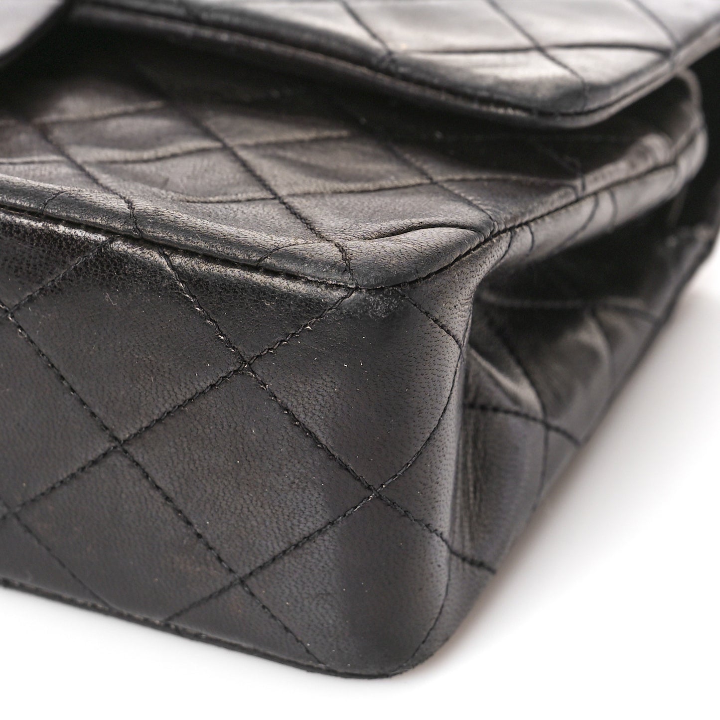 Lambskin Quilted Small Double Flap Black