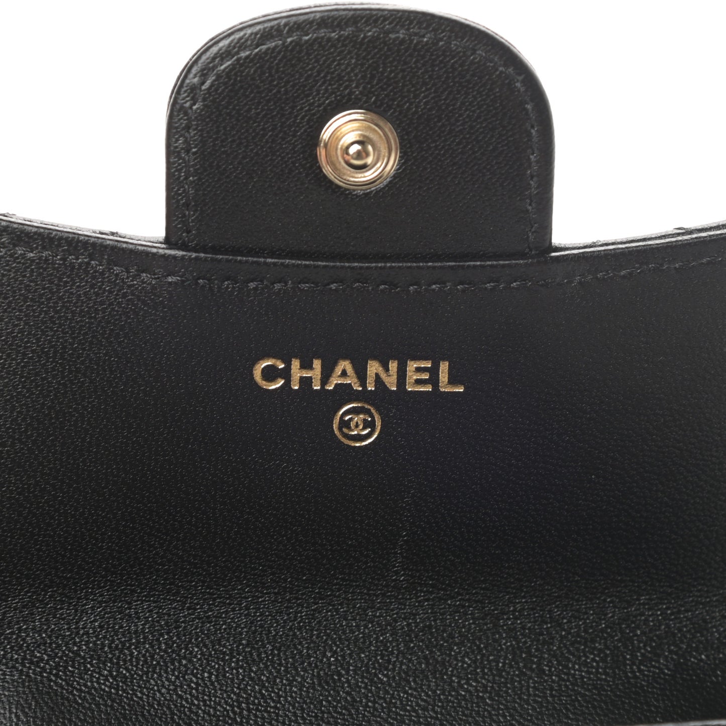 Lambskin Quilted Top Handle Flap Coin Purse With Chain Black