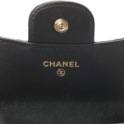 Chanel Lambskin Quilted Top Handle Flap Coin Purse With Chain Black 6 of 13