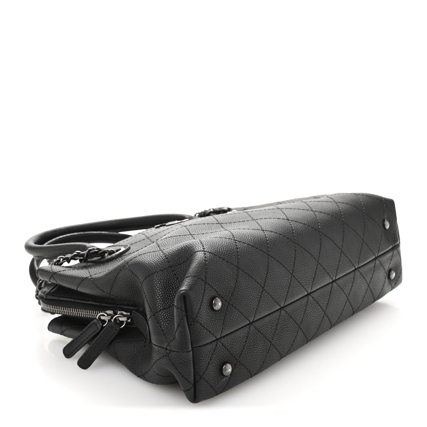 Chanel Grained Vegetal Calfskin Small Urban Shopping Tote Black 4 of 15