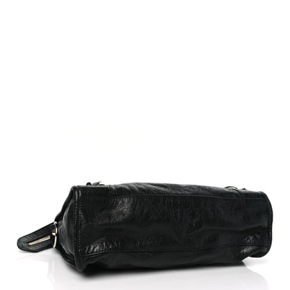Balenciaga Agneau Classic Silver Hardware S City Logo Strap Black White 4 of 9