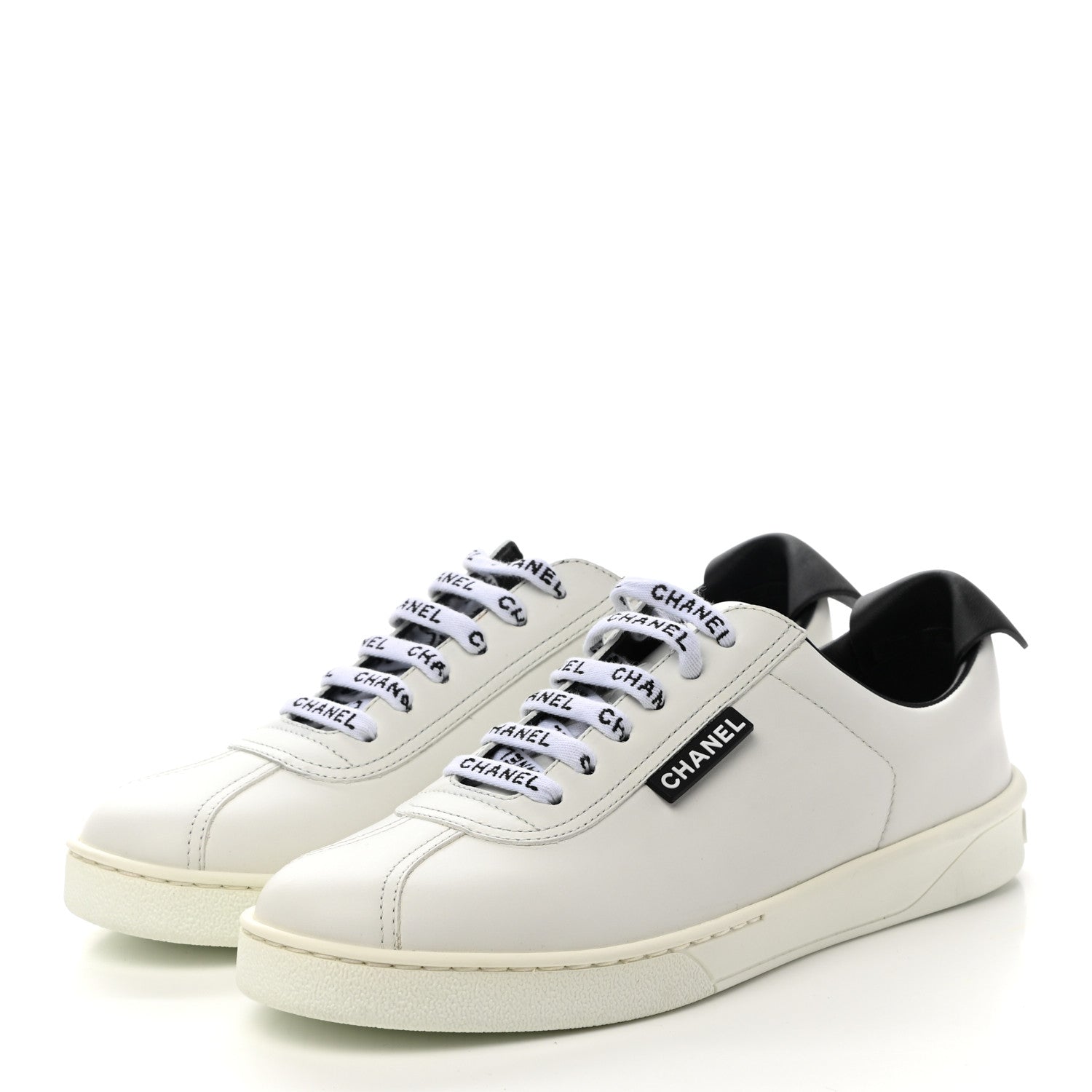 Chanel Calfskin CC Womens Sneakers 37 White 3 of 8
