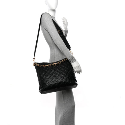 Louis Vuitton Lambskin Embossed Monogram Coussin Hobo MM Black 2 of 10