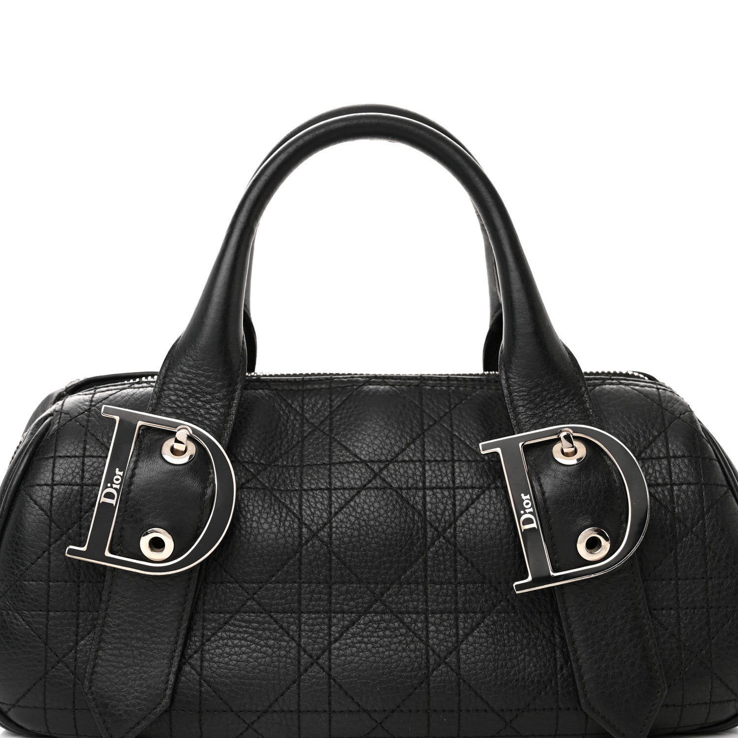Christian Dior Deerskin Cannage Stitched Boston Black 8 of 14