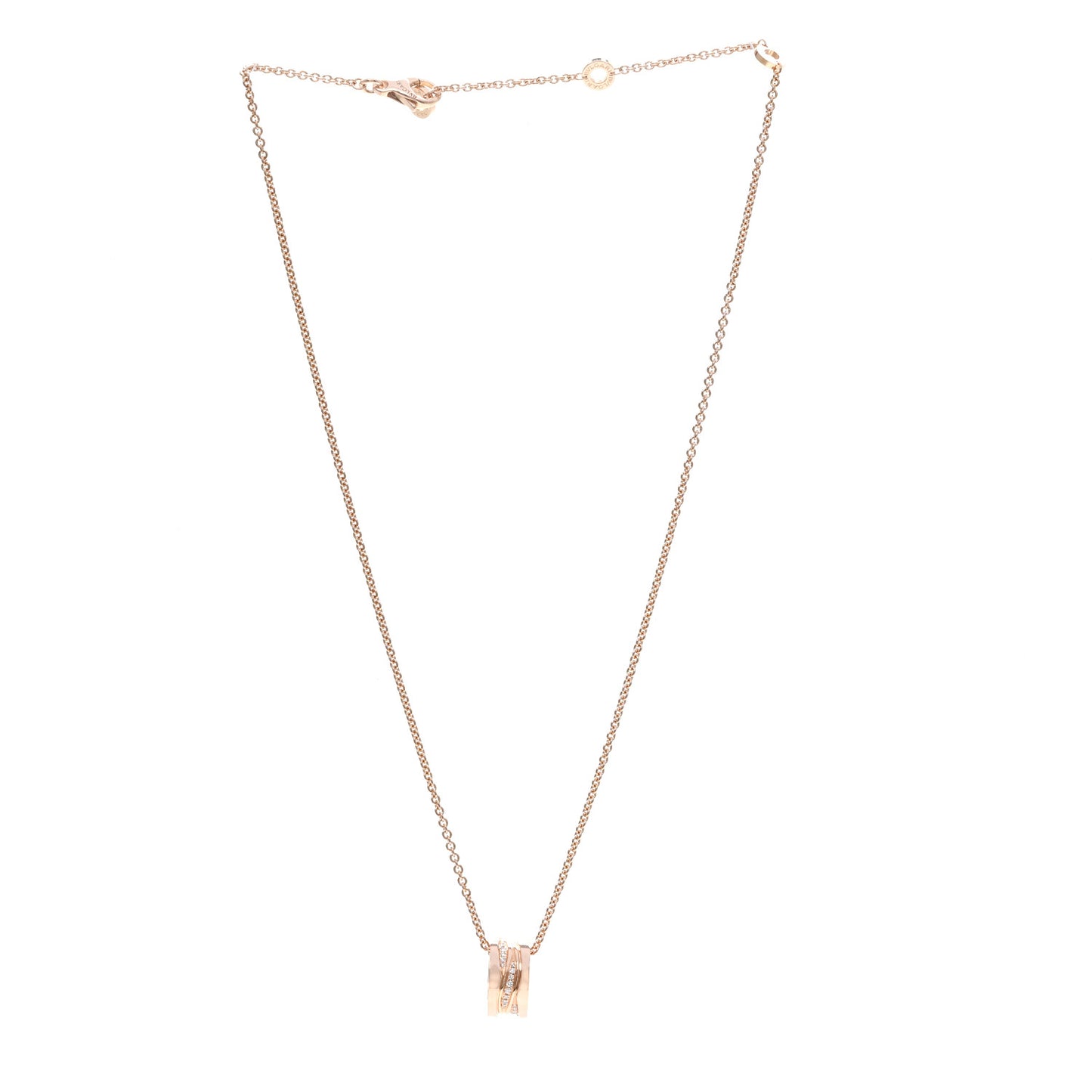 18K Rose Gold Diamond B.Zero1 Legend Pendant Necklace