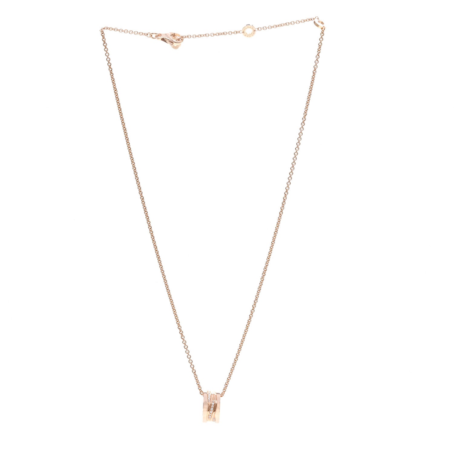 Bulgari 18K Rose Gold Diamond B.Zero1 Legend Pendant Necklace 3 of 5