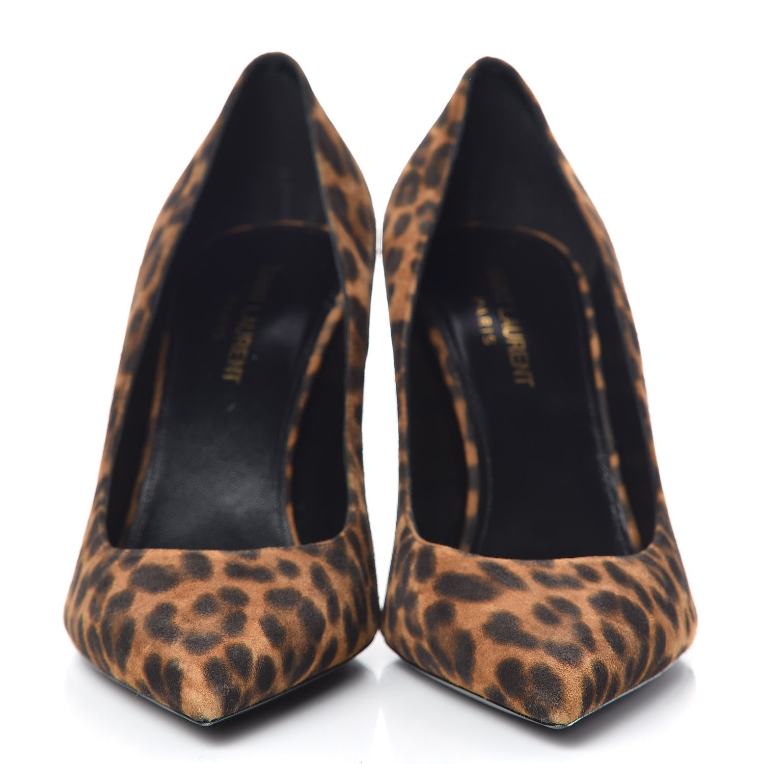 Saint Laurent Suede Leopard Printed Anja Pumps 38.5 Natural Coffee 2 of 9
