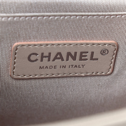 Chanel Caviar Chevron Quilted Medium Boy Flap Light Beige 6 of 10