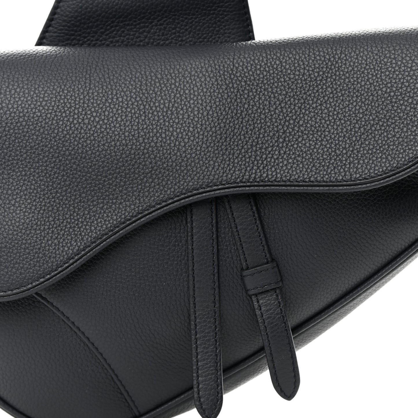 Grained Calfskin Mens Saddle Bag Navy Blue
