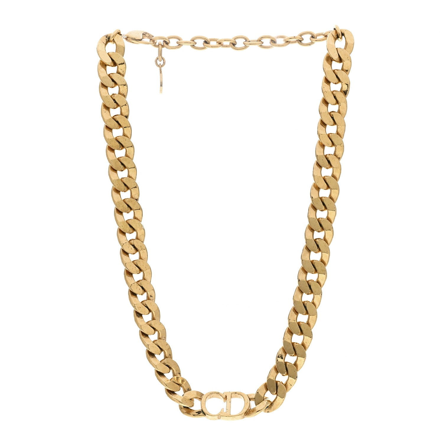 Christian Dior Metal CD Choker Necklace Gold 2 of 4