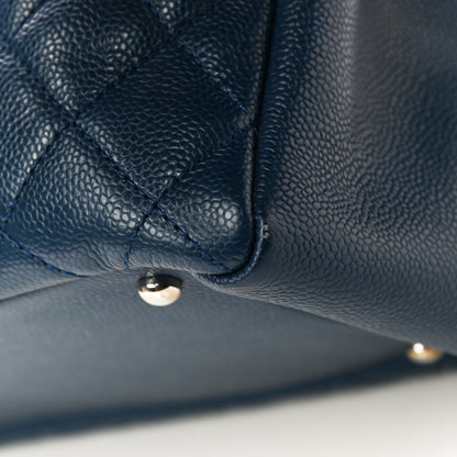 Chanel Caviar Quilted XL Grand Shopping Tote GST Navy Blue 10 of 16