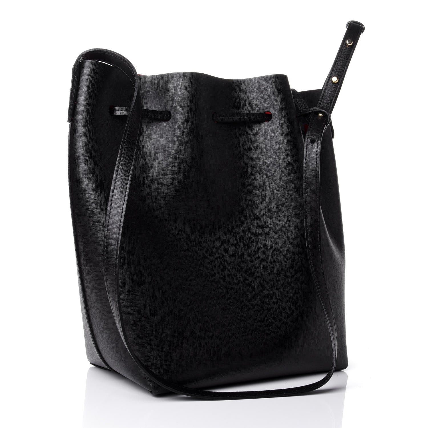 Mansur Gavriel Saffiano Bucket Bag Black Flamma 2 of 5
