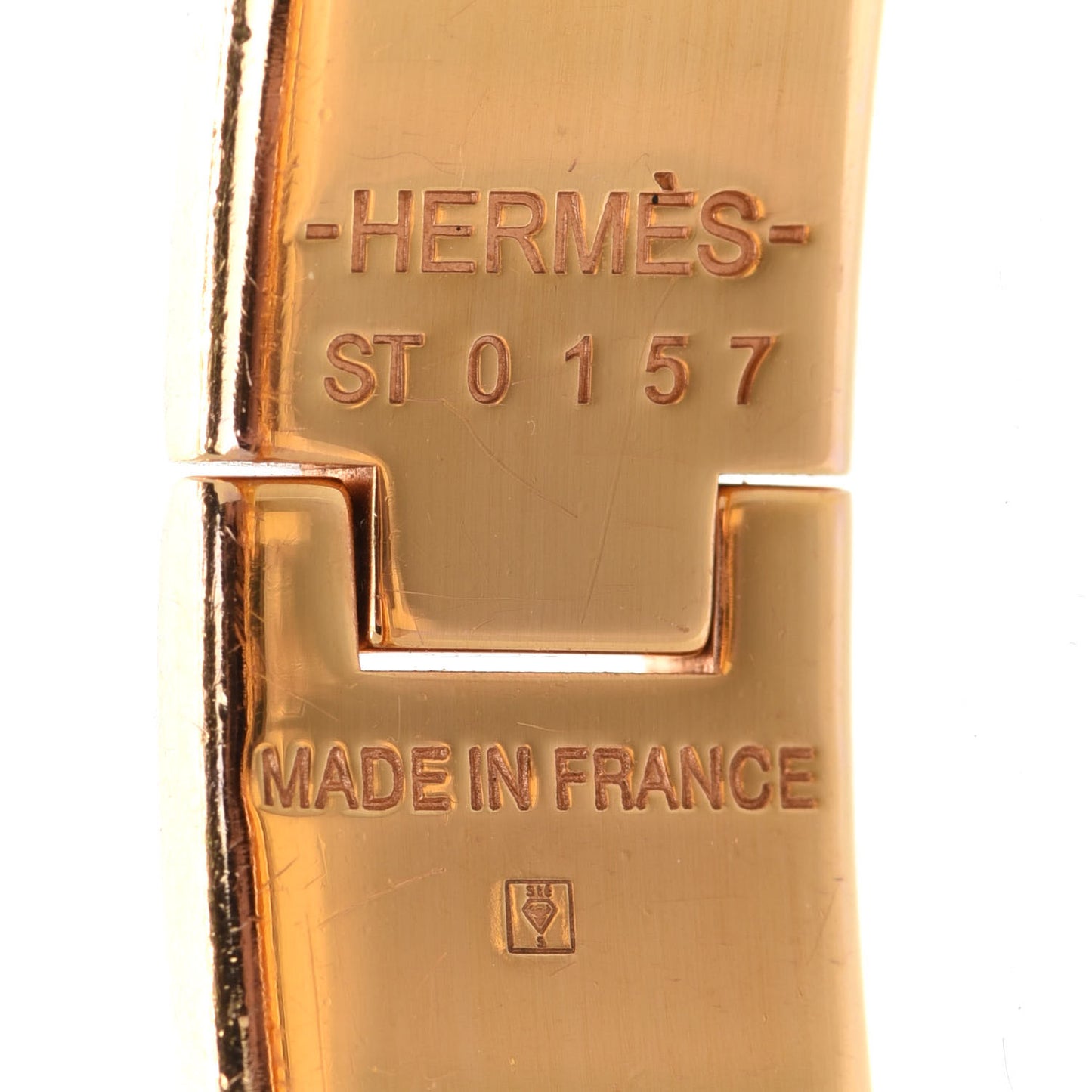 Enamel Narrow Clic Clac H Bracelet PM White