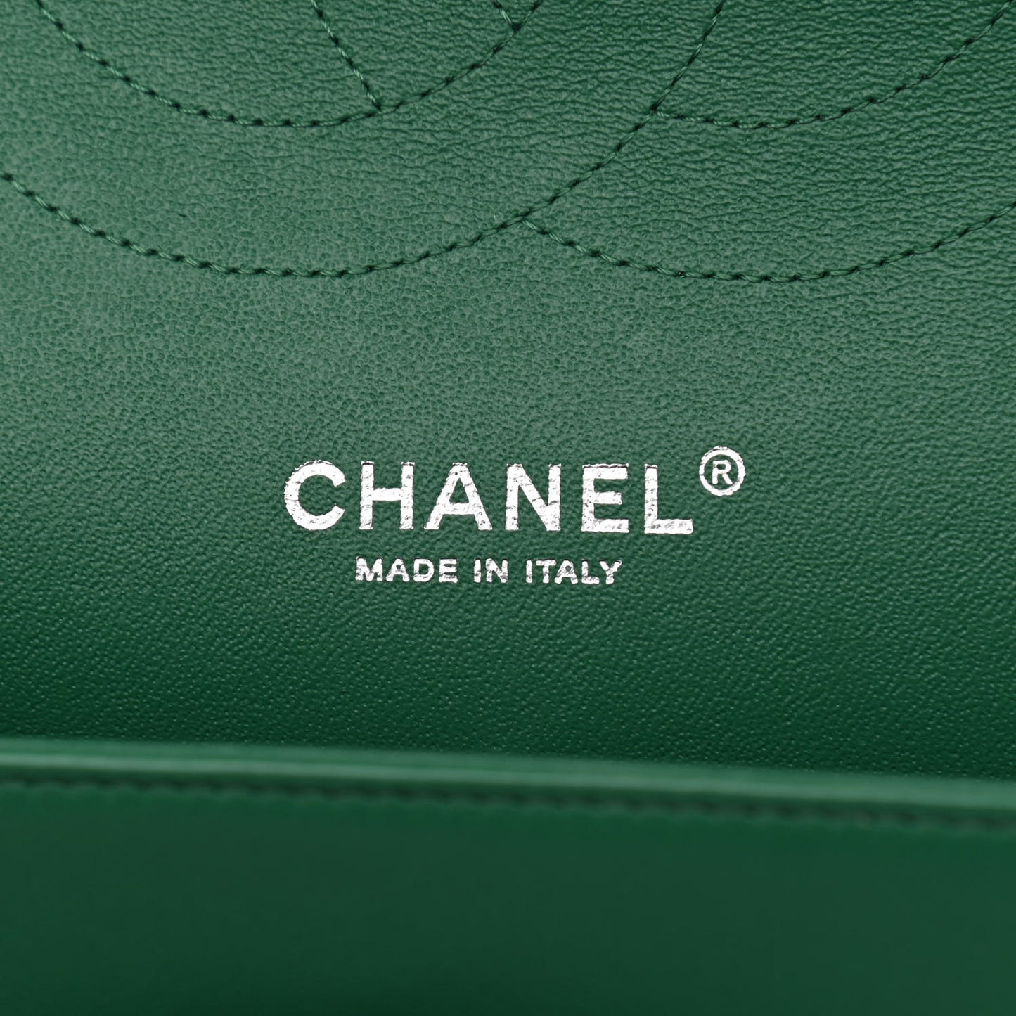 Lambskin Quilted Jumbo Double Flap Green