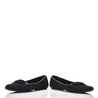 Louis Vuitton Suede Uniformes Bow Flat Loafers Black 5 of 11